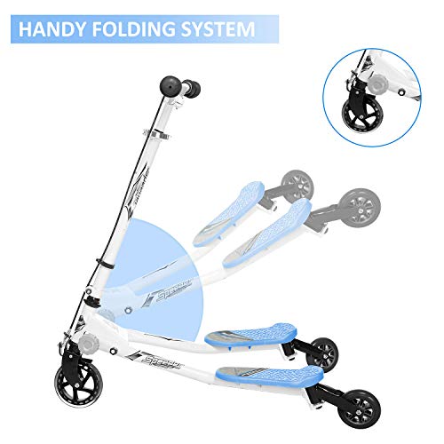 Patinete Scooter de 3 Ruedas Swing Y Fliker Scooter Plegable Altura Ajustable, para Niños de 5 +/Adolescentes/Adultos