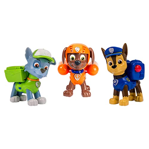 PAW PATROL 6024061- Paquete de figuras de acción Pack Pup de 3 - Versión 2 (Chase, Rocky, Zuma)