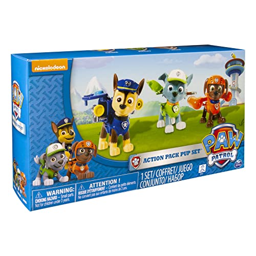 PAW PATROL 6024061- Paquete de figuras de acción Pack Pup de 3 - Versión 2 (Chase, Rocky, Zuma)