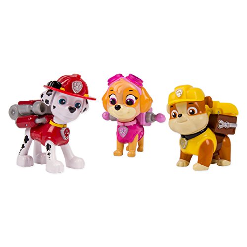 PAW PATROL – Action Pack Pup Set – Marshall, Rubble & Skye – 3 Figuras Acción La Patrulla Canina