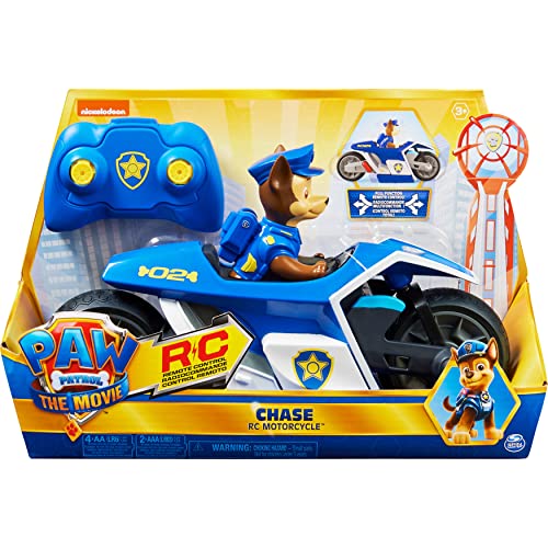 PAW Patrol Chase RC Movie Motocicleta, Control Remoto Coche niños Juguetes para niños a Partir de 3 años