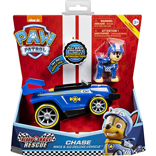 PAW Patrol Vehículo de Lujo Ready, Race, Rescue Chase Race & Go con Sonidos, para niños de 3 años o más