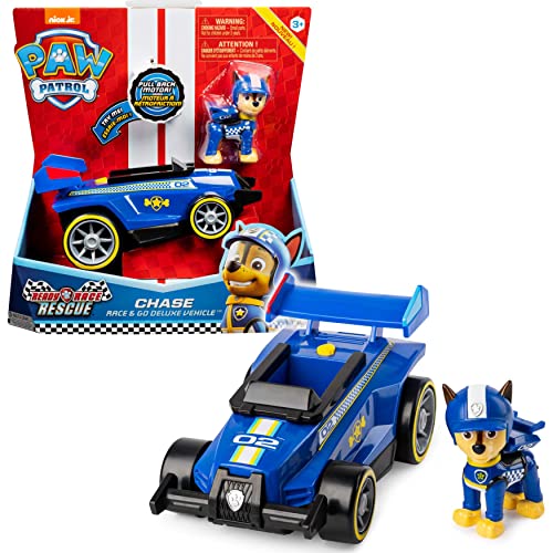 PAW Patrol Vehículo de Lujo Ready, Race, Rescue Chase Race & Go con Sonidos, para niños de 3 años o más