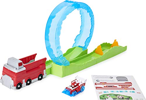 PAW PATROL with Vehicle, Scale True Metal Ultimate Fire Rescue Track Set con Exclusivo Marshall Die-Cast Vehículo, Escala 1:55, Color Gris (Spin Master 6058363)