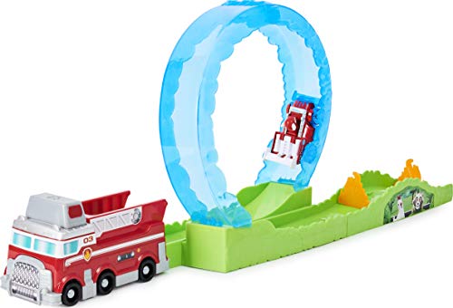 PAW PATROL with Vehicle, Scale True Metal Ultimate Fire Rescue Track Set con Exclusivo Marshall Die-Cast Vehículo, Escala 1:55, Color Gris (Spin Master 6058363)