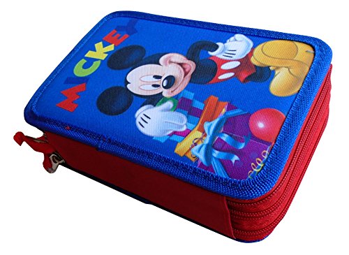 Paxos 82941 – Estuche de tela de Mickey Mouse con tres compartimentos de 13 x 20 x 6 cm