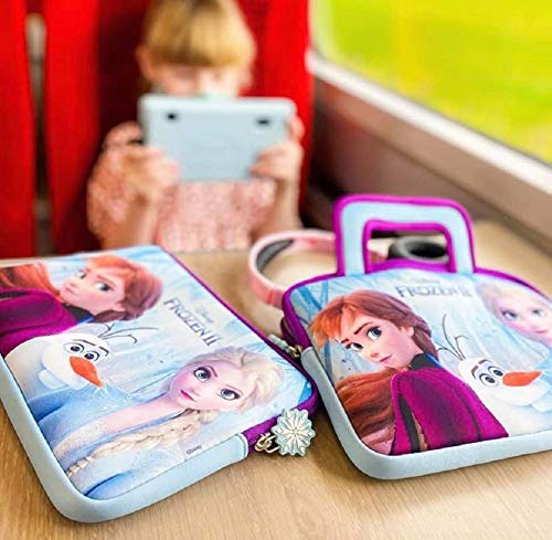 Pebble Gear Disney Frozen 2 Carry Bag - Bolsa Universal de Neopreno para niños en Pixar Frozen 2-Design, para tabletas de 7 "(Fire 7 Kids Edition, Fire HD 8 Case), Cremallera Duradera, Woody y Buzz