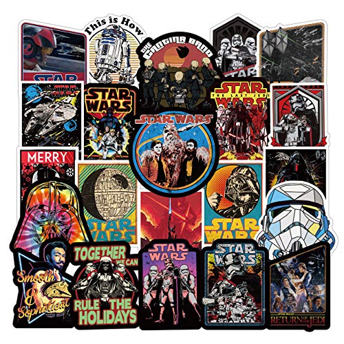 Pegatinas de Star Wars para ordenador portátil (100 unidades), regalo para niños, adolescentes, adultos y niños, impermeable, pegatinas de vinilo para scrapbook, monopatín