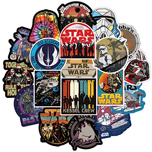 Pegatinas de Star Wars para ordenador portátil (100 unidades), regalo para niños, adolescentes, adultos y niños, impermeable, pegatinas de vinilo para scrapbook, monopatín