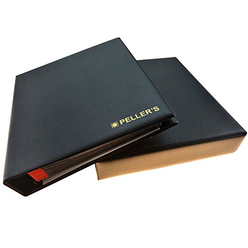 PELLER'S Álbum de colección M para 200 Monedas Medianas de hasta 31mm de diámetro, 10 Fundas y cartulinas separadoras. para € 1, 2 Euros, £2, 50 Peniques ingleses etc (Modelo M con Cajetin)