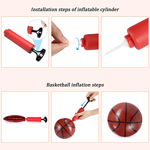 PELLOR Canasta Baloncesto Infantil, 170CM Canasta Baloncesto Canasta Aro de Baloncesto Ajustable con Decoración de Dibujos Animados, Canasta Baloncesto Exterior para Niños y Infantils