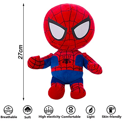 Peluche,Spiderman Juguete de Peluche (27cm),Peluche relleno suave Lindos regalos de peluche peluche juguetes de Spiderman,Rojo