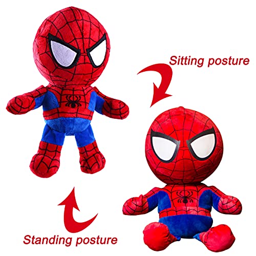 Peluche,Spiderman Juguete de Peluche (27cm),Peluche relleno suave Lindos regalos de peluche peluche juguetes de Spiderman,Rojo