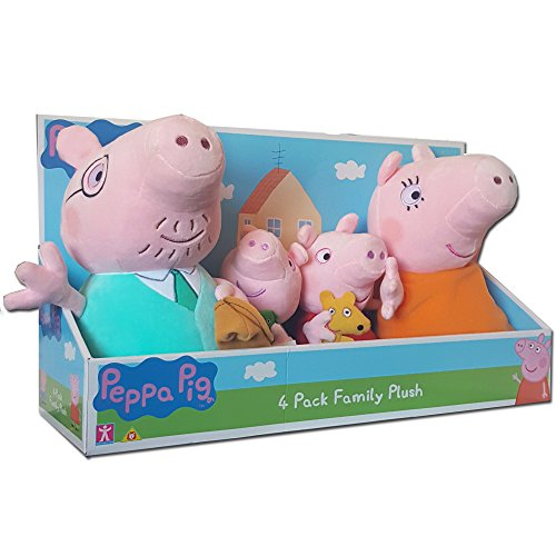 Peppa Pig 4 Family Paquete de Peluche de Peluche en Caja de presentación