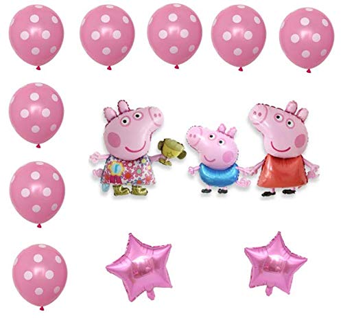 Peppa Pig - Globos para fiesta de cumpleaños (13 unidades), color azul