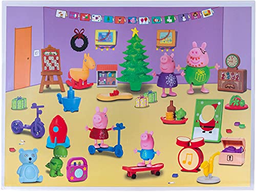 Peppa Pig PEP0658 Calendario de Adviento 2021 con Figuras de Peppa Pig y Accesorios para niños a Partir de 2 años