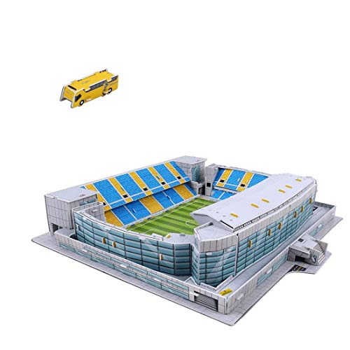 Pessica Estadio 3D Jigsaw, Ramón Carranza (Cádiz CF) 3D Puzzle DIY Juguete Educativo Juego de construcción de fútbol Regalos de cumpleaños para niños y niñas