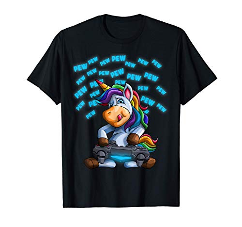 Pew Gamer Unicornio Divertido PewPewPew Video Gaming Regalo Camiseta