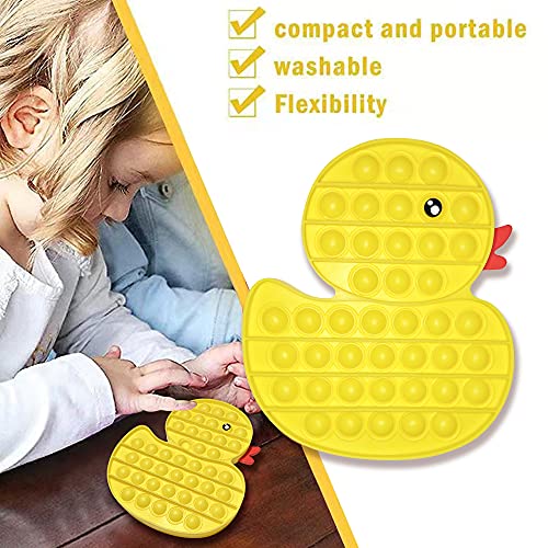 PIANETA Pop it Push it Fidget Toy, Pop Bubble, Juguete sensorial para aliviar la ansiedad, para niños y Adultos ( Duck )