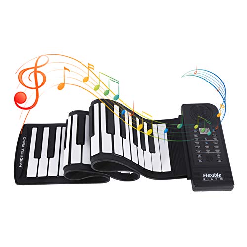 Piano de Teclado Enrollable de 61 Teclas, Teclado eléctrico Plegable Suave, Piano de música Digital electrónico Flexible para Principiantes, diversión Familiar, Amantes de la música