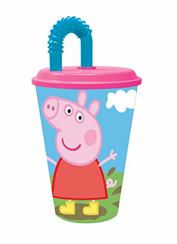 Pig-52830 Peppa Pig-Plastico value 430ml vaso caña (Stor 52830), multicolor, 3 años