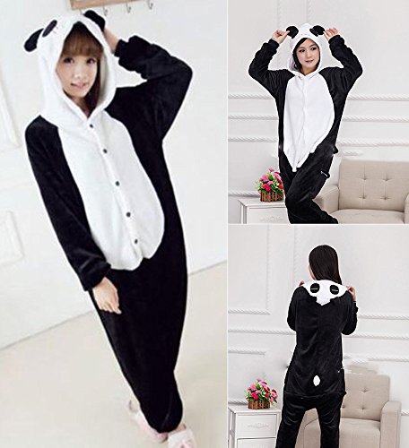 Pijamas Disfraces Onesie Animal Adultos Kigurumi Carnaval Halloween o Fiesta Espectáculo Navideño Mono Cosplay Ropa Interior de Zoológico Invierno Unisex Mujeres y Hombres (Panda, L)