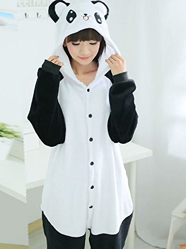 Pijamas Disfraces Onesie Animal Adultos kigurumi Carnaval Halloween o Fiesta Espectáculo Navideño Mono Cosplay Ropa Interior de Zoológico Invierno Unisex Mujeres y Hombres - L - Panda 2