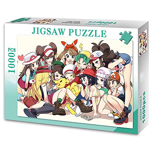 Pikachu Jigsaw Puzzle 1000 Piezas Pokemon Puzzle Game Regalos Personalizables Serie Anime (70x50cm)