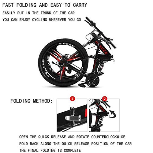 PING Bicicleta de montaña de 26 Pulgadas, Bicicleta de montaña portátil pequeña y Ligera con Frenos de Disco Doble de 21 velocidades Bicicleta de montaña de suspensión Completa,Rojo,(Spoke Wheel)