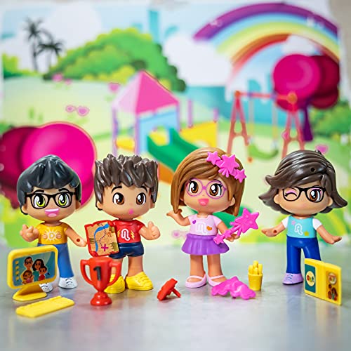 Pinypon – Familia GBR Pack 4 Personajes y 10 Accesorios, Juega con la Familia del Canal Youtube GBR, Comienza la Aventura y CREA tu Propia Historia, para niñas y niños, Familia, 700016953