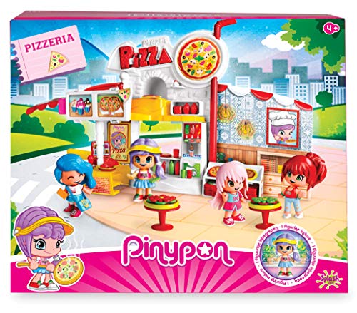 Pinypon - Pizzería con 1 figurita + Moto de Pizzería, con 1 Figura, niños y niñas de 4 a 8 años