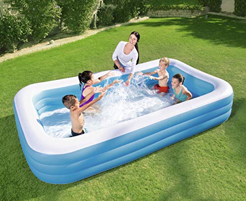 Piscinas para NiñOs Inflables Triciclo Adultos Familia Hinchables Juegos Juguetes Jardin PequeñOs Profundidad Rectangulares Bathtub 305x183x56cm