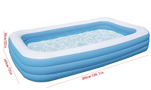 Piscinas para NiñOs Inflables Triciclo Adultos Familia Hinchables Juegos Juguetes Jardin PequeñOs Profundidad Rectangulares Bathtub 305x183x56cm