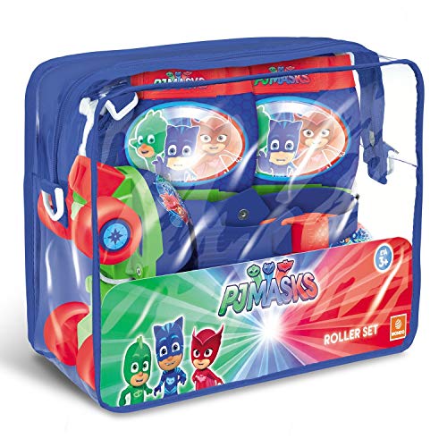 PJ Masks MD-18475 Set Patines y Protecciones, Multicolor, Talla Ajustable