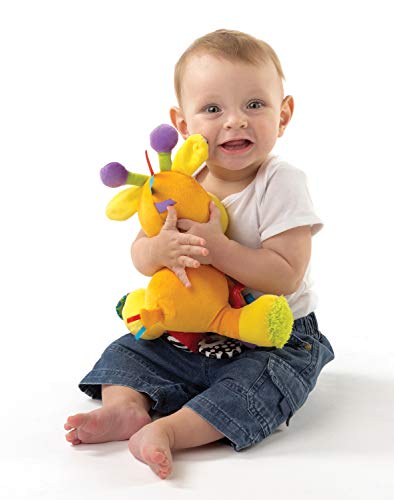 Playgro Jirafa de Peluche Multiactividades, Juguete de Actividades, Desde el Nacimiento, Sin BPA, Discovery Friend Giraffe, Naranja/Multicolor, 40155