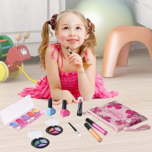 Playkidz- Set de Maquillaje cosmético y Real Lavable, Estuche Diseño Floral, Flores, Color Multicolor, Kinder (3032)