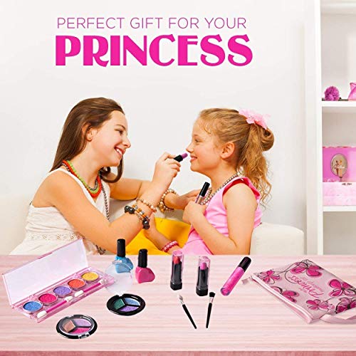 Playkidz- Set de Maquillaje cosmético y Real Lavable, Estuche Diseño Floral, Flores, Color Multicolor, Kinder (3032)