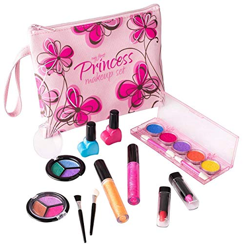 Playkidz- Set de Maquillaje cosmético y Real Lavable, Estuche Diseño Floral, Flores, Color Multicolor, Kinder (3032)