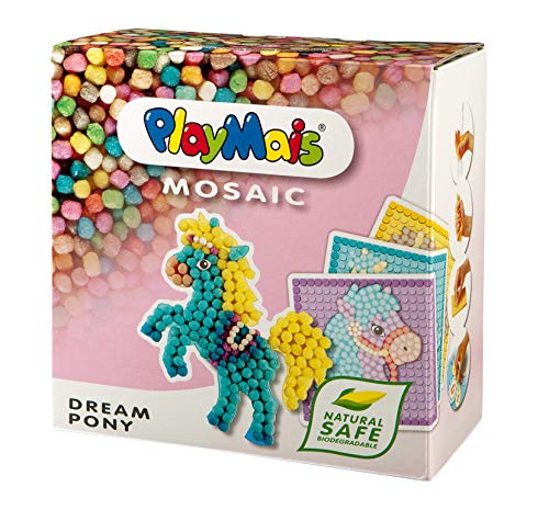 PlayMais Mosaic Dream Pony Kit de Manualidades para niños y niñas a Partir de 3 años | 2300 6 Plantillas de Mosaico con encantadores Ponis | estimula la Creatividad y Las Habilidades motoras