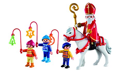 PLAYMOBIL - Christmas San Martín con Niños Playsets de Figuras de jugete (5593)