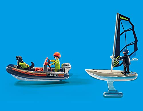 PLAYMOBIL City Action 70141 Seenot - Salvavidas Polarsegler con Bote Hinchable, a Partir de 4 años