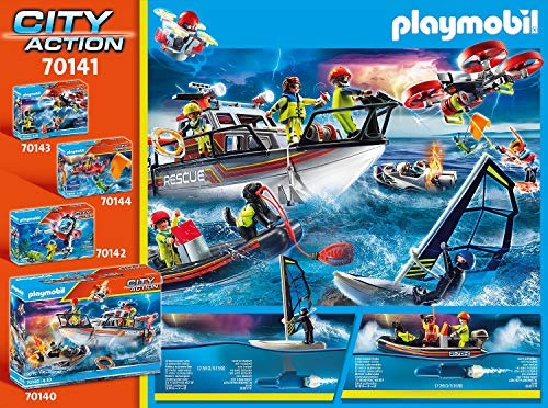 PLAYMOBIL City Action 70141 Seenot - Salvavidas Polarsegler con Bote Hinchable, a Partir de 4 años