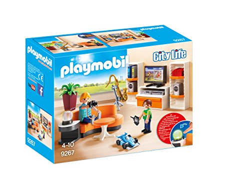 PLAYMOBIL City Life Cocina, A Partir De 4 Años (9269) + City Life Salón, con Efectos De Luz, A Partir De 4 Años (9267)