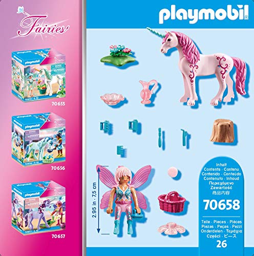 PLAYMOBIL Fairies 70658 - Unicornio con Hada, a Partir de 4 años