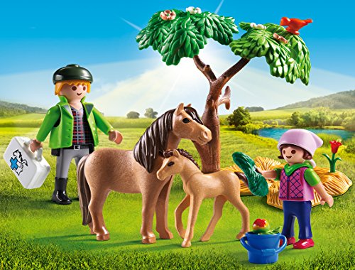 PLAYMOBIL Granja de Ponis - Veterinario con Ponis (6949), Multicolor