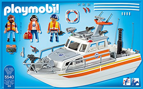 PLAYMOBIL Guardacostas - Barco de Rescate con Manguera, playset (5540)