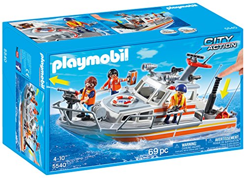 PLAYMOBIL Guardacostas - Barco de Rescate con Manguera, playset (5540)