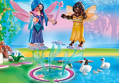 PLAYMOBIL Hadas - Isla de Las Hadas con Fuente de Piedras Preciosas, Juguete Educativo, Multicolor, 45 x 12,5 x 35 cm, (5444)