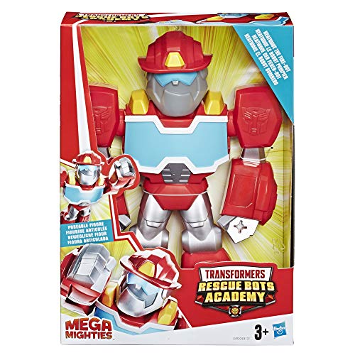 Playskool Heroes Mega Mighties Transformers Rescue Bots Academy Optimus Prime Figura de 10 Pulgadas, Juguetes coleccionables para niños a Partir de 3 años