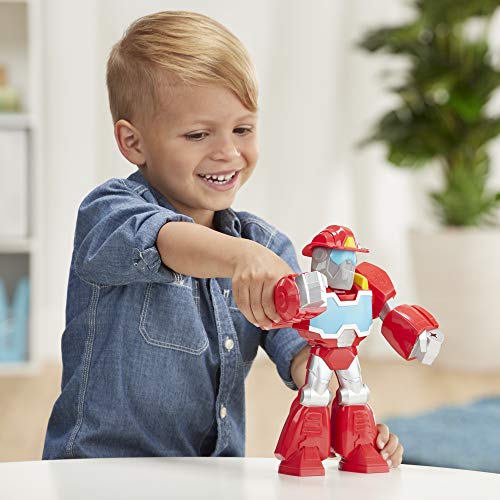 Playskool Heroes Mega Mighties Transformers Rescue Bots Academy Optimus Prime Figura de 10 Pulgadas, Juguetes coleccionables para niños a Partir de 3 años